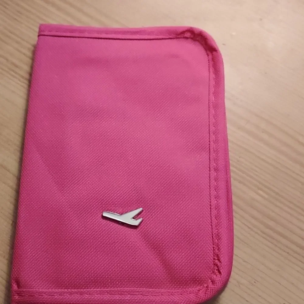 Dahlia Travel wallet passport holder Hot Pink RFID blocking